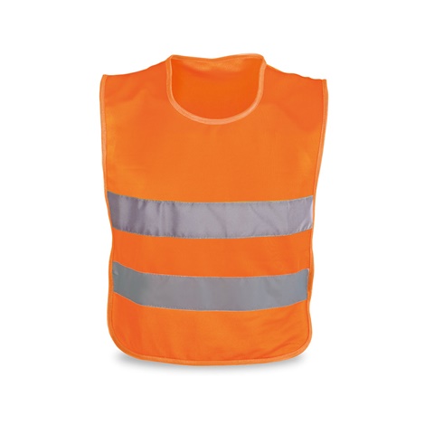 MIKE. Dětské reflexní vesty ze 100% polyesteru, oranžová