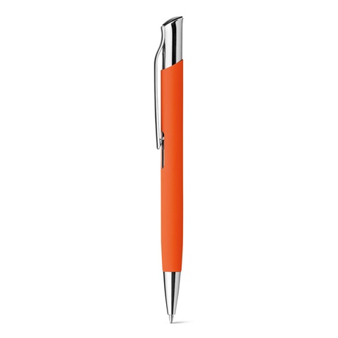 OLAF SOFT. Hliníkové kuličkové pero a gumovou povrchovou úpravou, oranžová