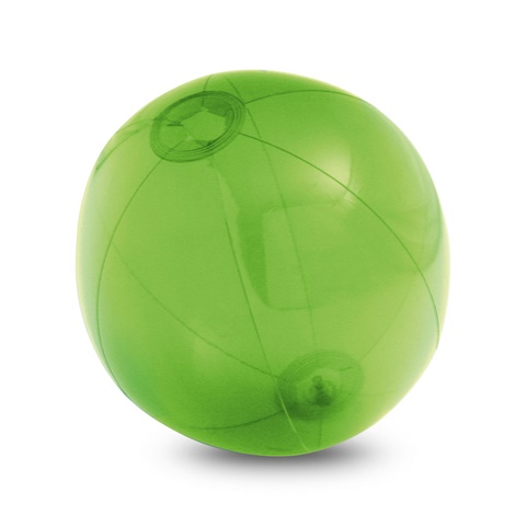 PECONIC. Nafukovací plážový míč z průsvitného PVC, světle zelená