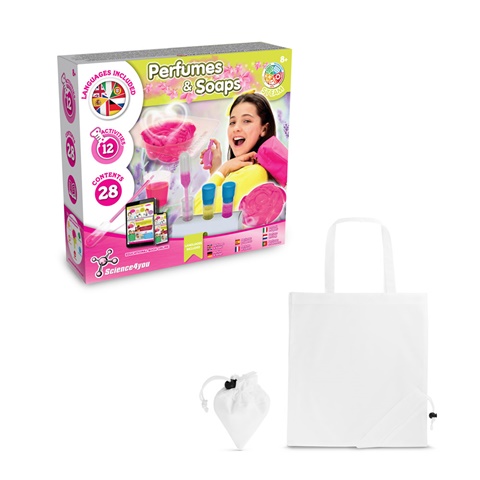 PERFUME & SOAP FACTORY KIT V. Vzdělávací hra dodáváno se skládací dárkovou taškou 190T, bílá