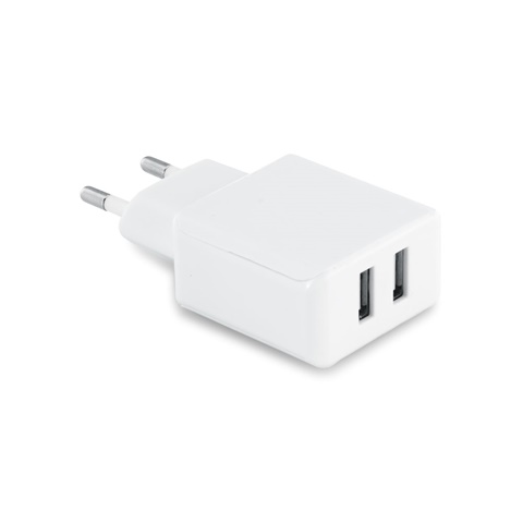 REDI. USB adaptér ABS se 2 výstupy, bílá