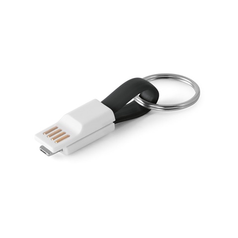 RIEMANN. USB kabel s konektorem 2 v 1 z ABS a PVC, černá