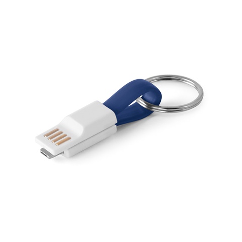 RIEMANN. USB kabel s konektorem 2 v 1 z ABS a PVC, královská modrá