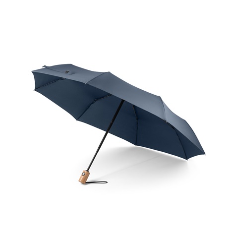 RIVER. Skládací PET (100% rPET) deštník s automatickým otevíráním a zavíráním, modrá