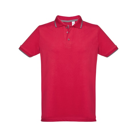 ROME. Pánské dvoubarevné bavlněné polo tričko, červená, L