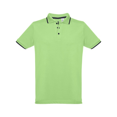 ROME. Pánské dvoubarevné bavlněné polo tričko, světle zelená, L