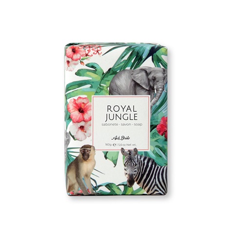 ROYAL JUNGLE. Mýdla obohacená zeleným jílem (160g), světle šedá