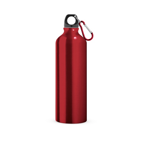 SIDEROT. Hliníková sportovní láhev s karabinou 750 ml, červená