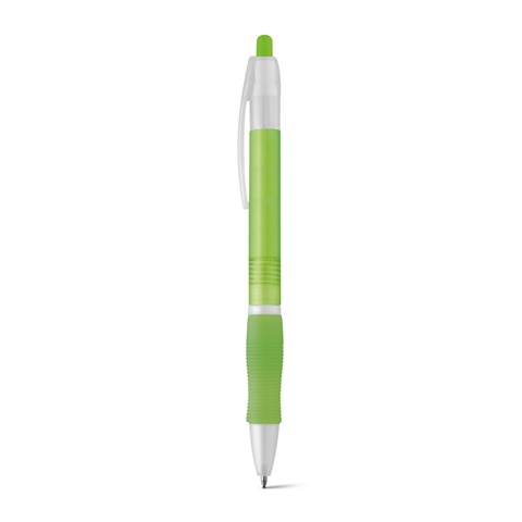 SLIM BK. Kuličkové pero s protikluzovým gripem, světle zelená