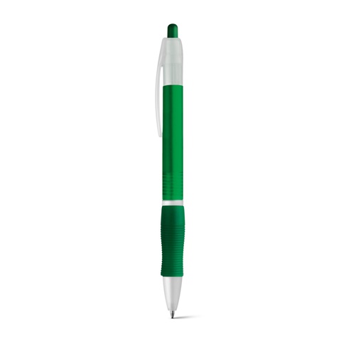SLIM BK. Kuličkové pero s protikluzovým gripem, zelená