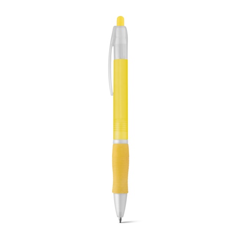 SLIM BK. Kuličkové pero s protikluzovým gripem, žlutá