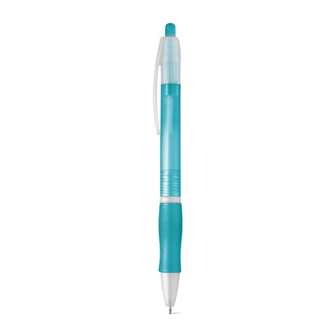 SLIM. Protiskluzové kuličkové pero s klipem, světle modrá