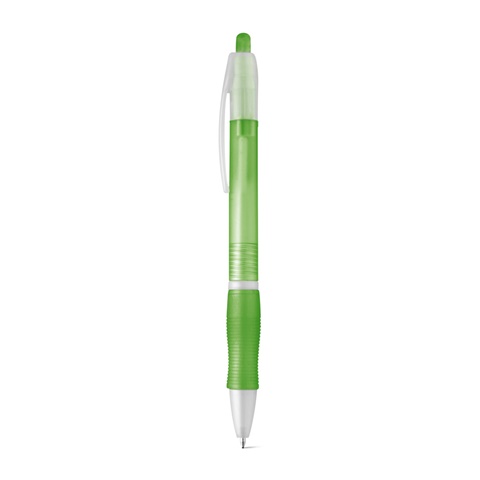 SLIM. Protiskluzové kuličkové pero s klipem, světle zelená