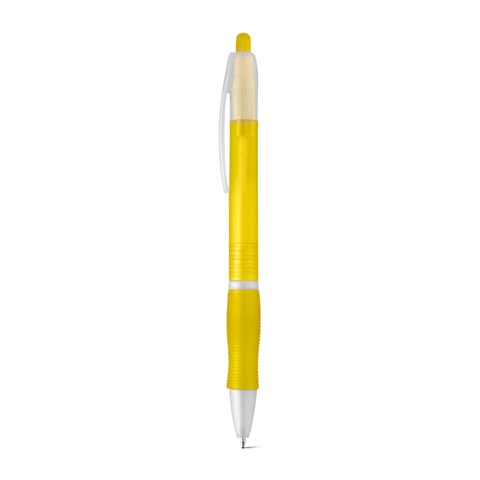 SLIM. Protiskluzové kuličkové pero s klipem, žlutá