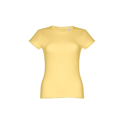 SOFIA. Dámské bavlněné tričko s páskem, digitální žlutá, L
