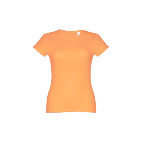 SOFIA. Dámské bavlněné tričko s páskem, korálově oranžová, L