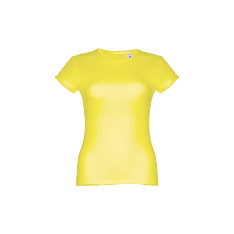 SOFIA. Dámské bavlněné tričko s páskem, limetkově žlutá, L