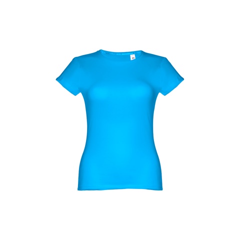 SOFIA. Dámské bavlněné tričko s páskem, modrá aqua, L