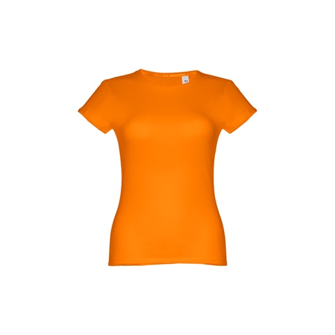 SOFIA. Dámské bavlněné tričko s páskem, oranžová, L