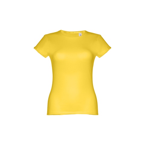 SOFIA. Dámské bavlněné tričko s páskem, žlutá, L