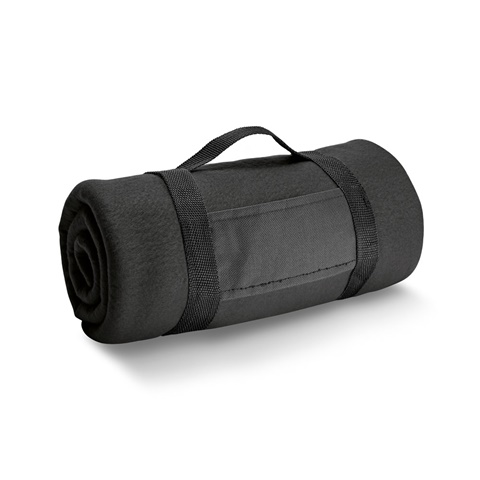 THORPE. Fleecová deka s odnímatelnou rukojetí (180 g/m²), černá