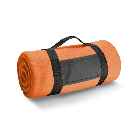 THORPE. Fleecová deka s odnímatelnou rukojetí (180 g/m²), oranžová