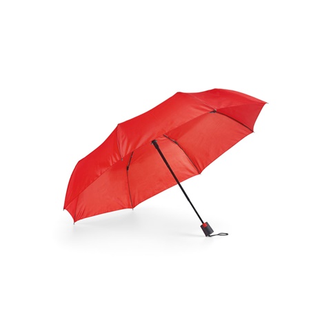 TOMAS. 190T polyesterový skládací deštník s automatickým otevíráním, červená
