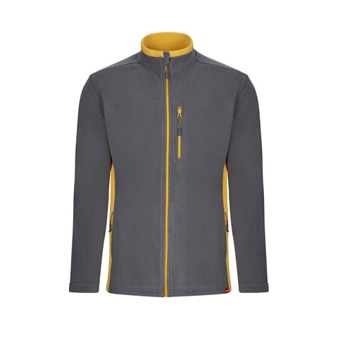 šedá VL GERAS. Dvoubarevná fleecová bunda (220 g/m²) z polyesteru (100 %), šedá, 2XL